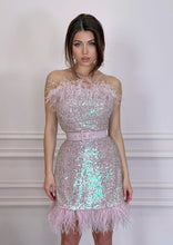 Load image into Gallery viewer, HOLLYWOOD STAR Pink Sequins Dress with Belt
