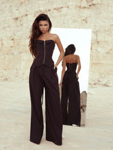 Load image into Gallery viewer, Chocolate Corset &amp; Trousers Set
