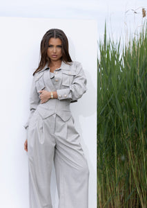 Tailored Jacket, Corset & Trousers Set in Grey