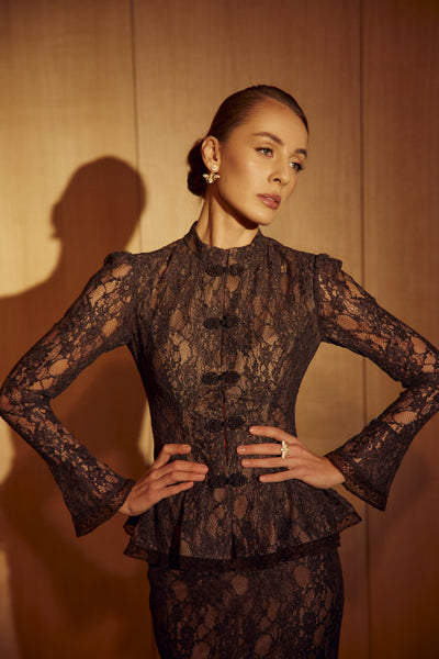 Amaya Brown Lace Set