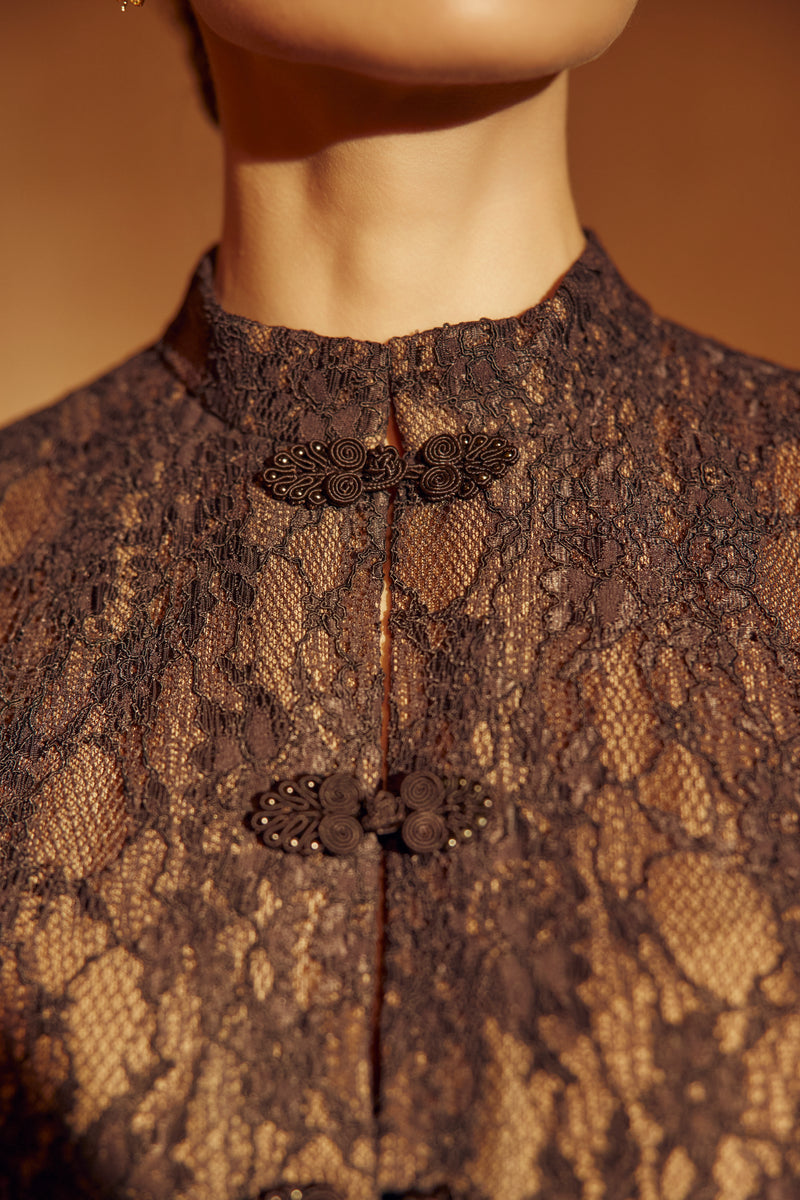 Amaya Brown Lace Set