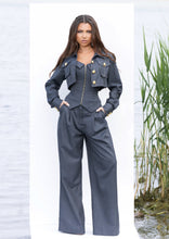 Load image into Gallery viewer, Tailored Jacket, Corset &amp; Trousers Set in Deep Blue
