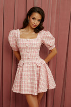 Load image into Gallery viewer, Pink Puff Tweed Dress
