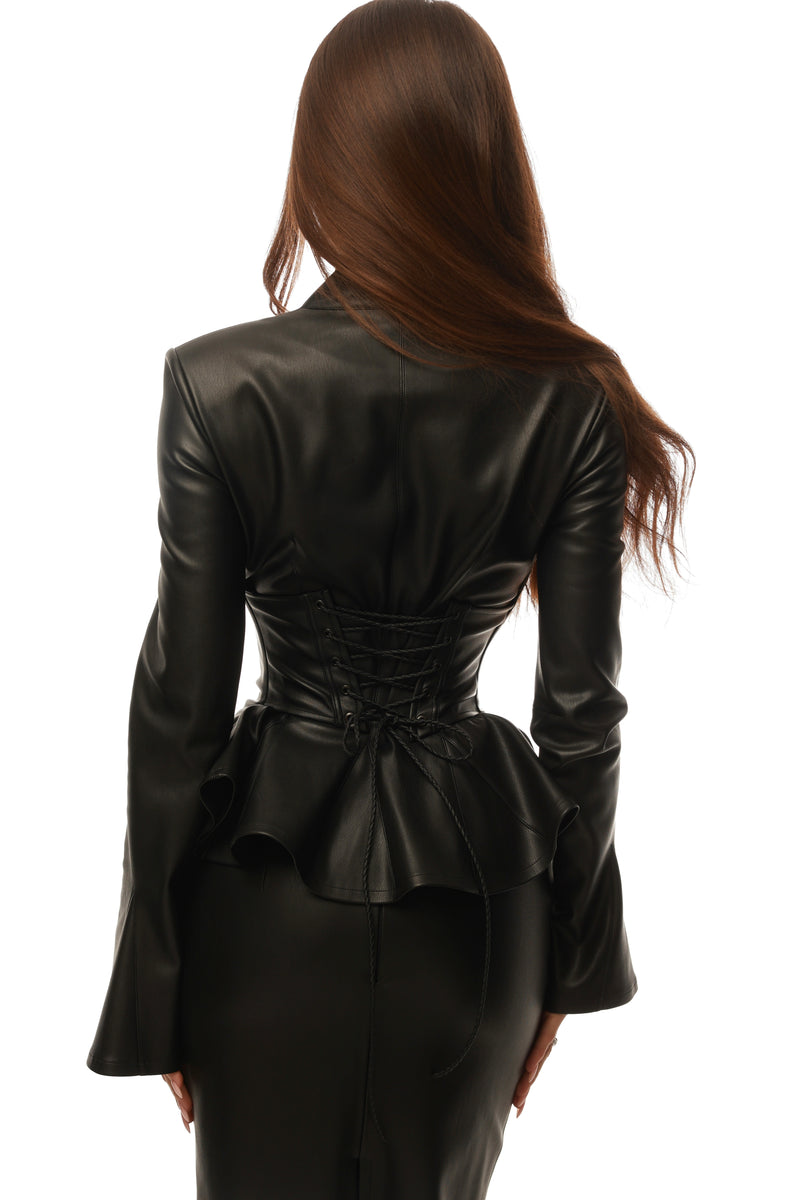 Obsidian Black Leather Set