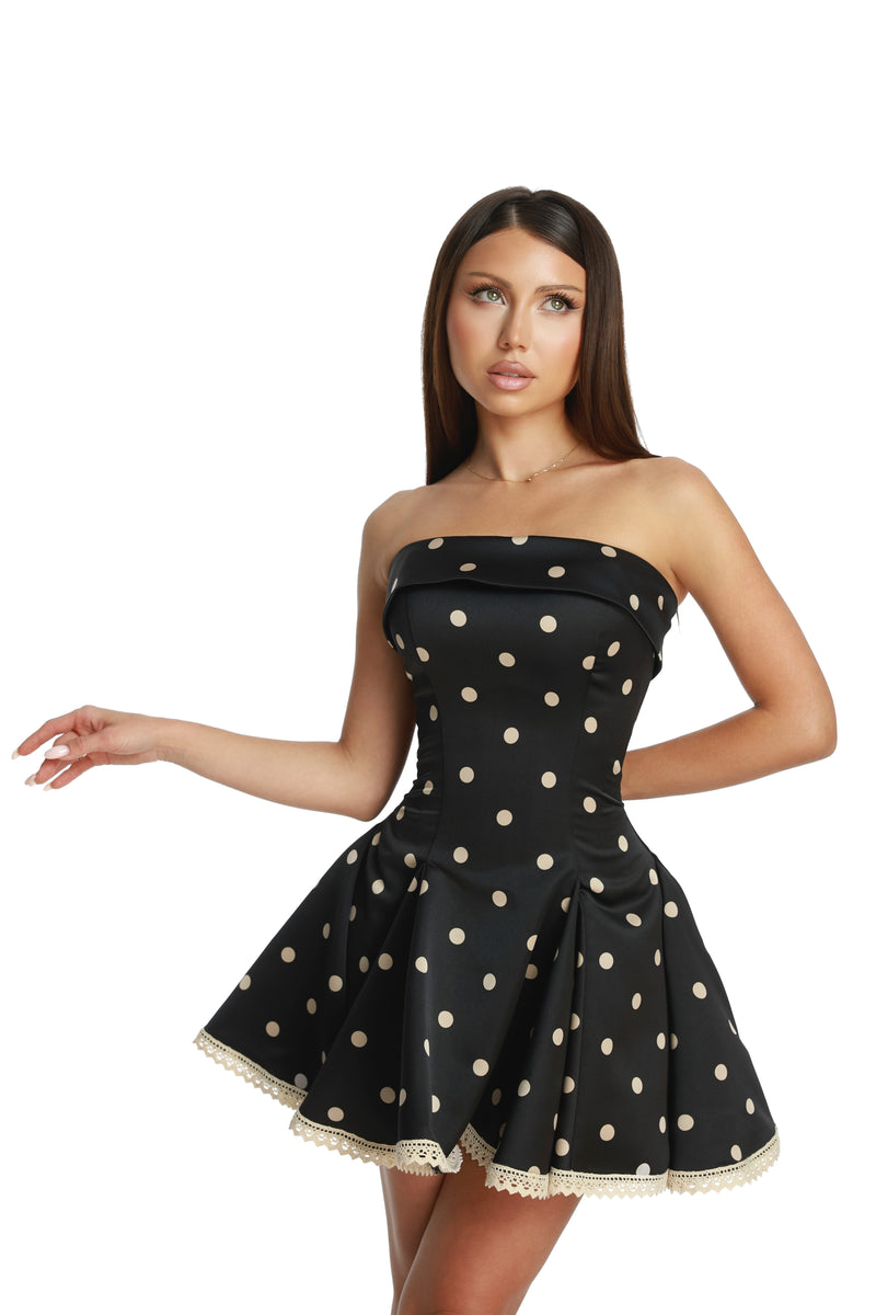 Lola Black Polka Dress