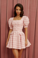 Load image into Gallery viewer, Pink Puff Tweed Dress
