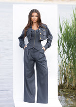 Load image into Gallery viewer, Tailored Jacket, Corset &amp; Trousers Set in Deep Blue
