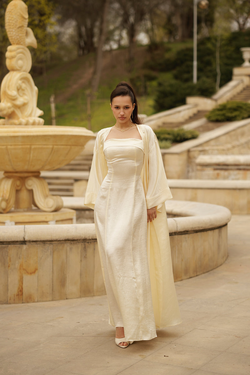 Moonveil Dress & Cardigan Set