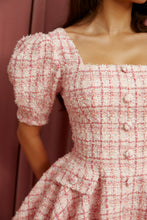 Load image into Gallery viewer, Pink Puff Tweed Dress
