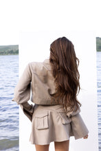 Load image into Gallery viewer, Tailored Jacket &amp; Skirt Set in Taupe Beige
