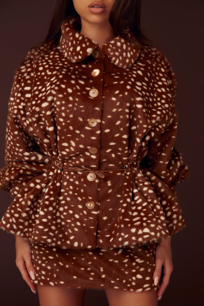 Bambi Faux Fur Jacket & Skirt