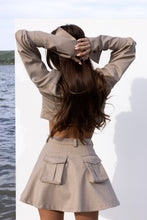 Load image into Gallery viewer, Tailored Jacket &amp; Skirt Set in Taupe Beige
