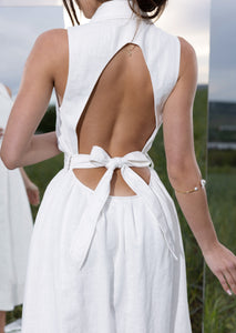 Linen Reverie Pure White Dress