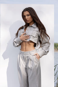 Tailored Jacket, Corset & Trousers Set in Grey