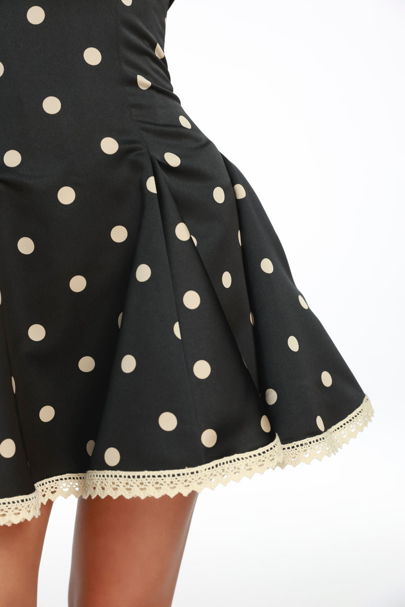 Lola Black Polka Dress