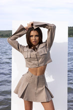 Load image into Gallery viewer, Tailored Jacket &amp; Skirt Set in Taupe Beige
