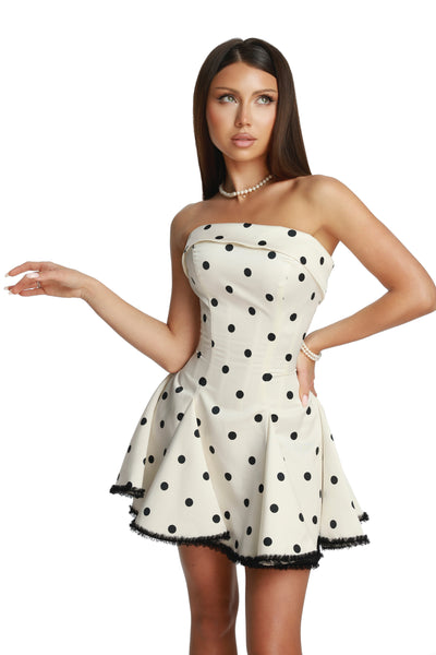 Lola White Polka Dress