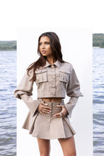 Load image into Gallery viewer, Tailored Jacket &amp; Skirt Set in Taupe Beige
