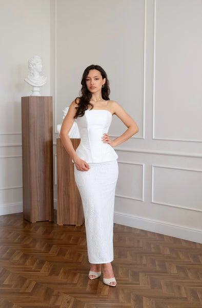 Odette White Corset Set