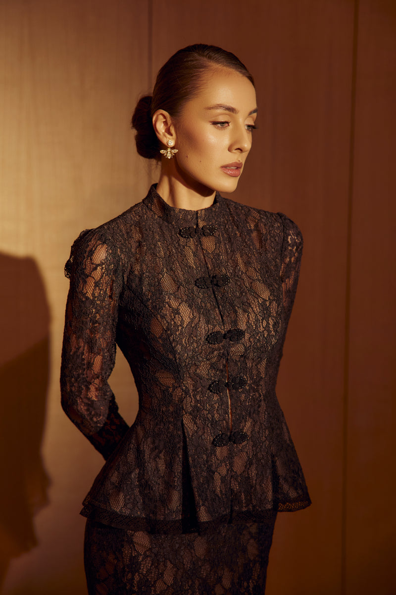 Amaya Brown Lace Set