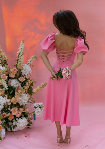 SUMMER AFFAIR Pink Open Back Dress