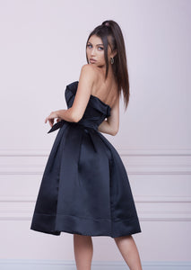 LADY MALLINY Black Bustier Midi Dress