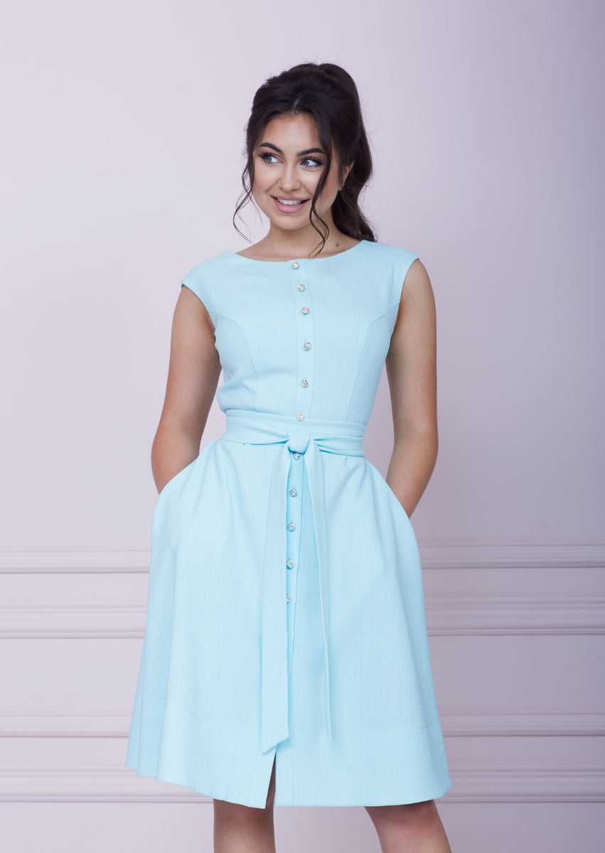 AQUA Blue Midi Dress