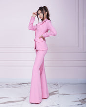 Load image into Gallery viewer, Pink Slim Fit Flared Trousers
