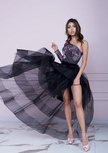 Black Asymmetric Layered Dress