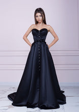 Load image into Gallery viewer, LADY MALLINY Black Long Bustier Dress
