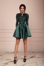 Load image into Gallery viewer, Emerald Green Sequin Midi A-line Dress
