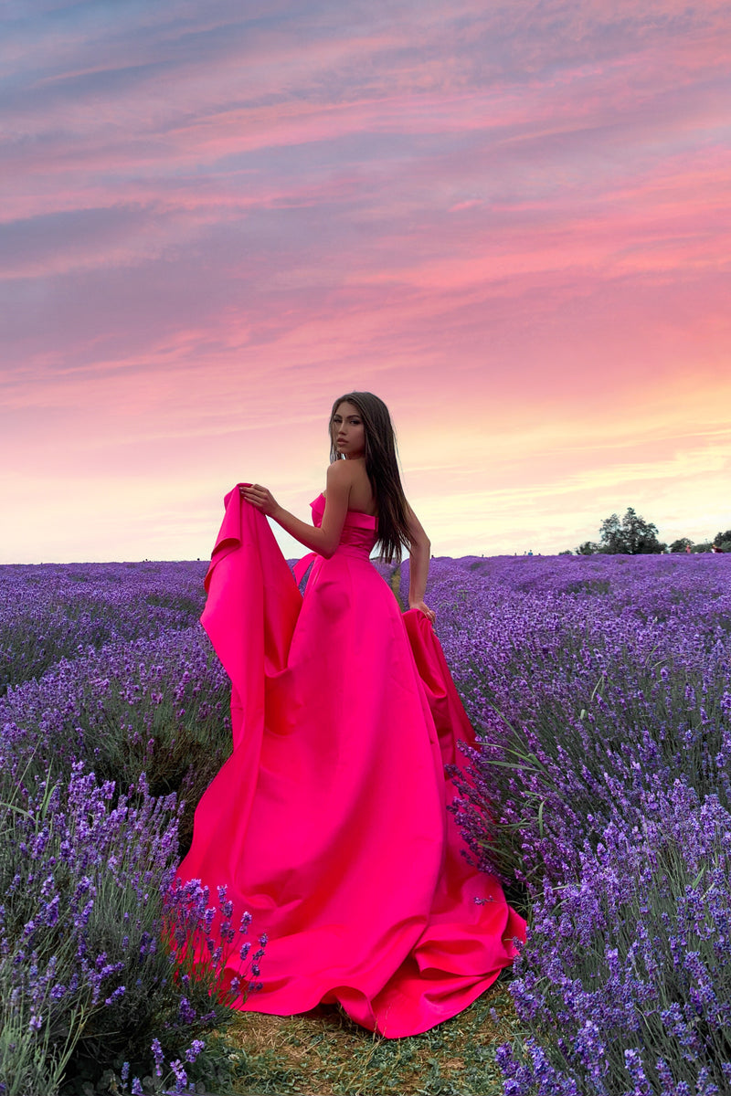 LADY MALLINY Long Fuchsia Dress
