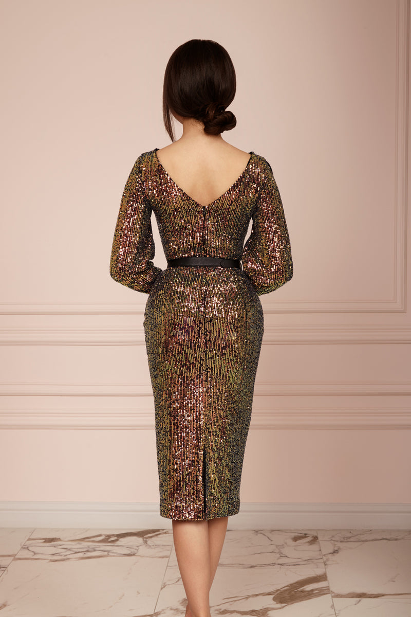 Chameleon Sequin Midi Dress