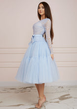 Load image into Gallery viewer, PARIS Baby Blue Lace and Tulle Midi Dress
