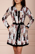 Load image into Gallery viewer, TOKYO Sequin &amp; Velvet Black Dress

