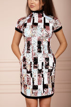 Load image into Gallery viewer, TOKYO Sequin &amp; Black Velvet Dress
