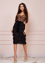 Load image into Gallery viewer, Bustier Sequin Fringe Midi Dress
