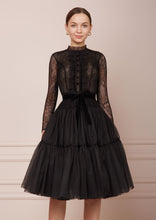 Load image into Gallery viewer, PARIS Black Tulle Midi Dress
