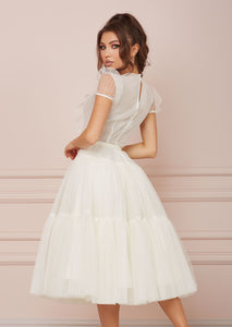 PARIS White Lace & Tulle Dress