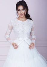 Load image into Gallery viewer, PARIS White Lace and Tulle Midi Dress
