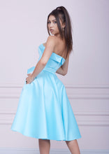 Load image into Gallery viewer, LADY MALLINY AQUA Blue Bustier Midi Dress
