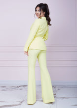 Load image into Gallery viewer, Yellow Slim Fit Flared Trousers
