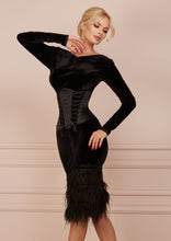 Load image into Gallery viewer, MALLINY Waist-Shaping Royal BLACK Corset
