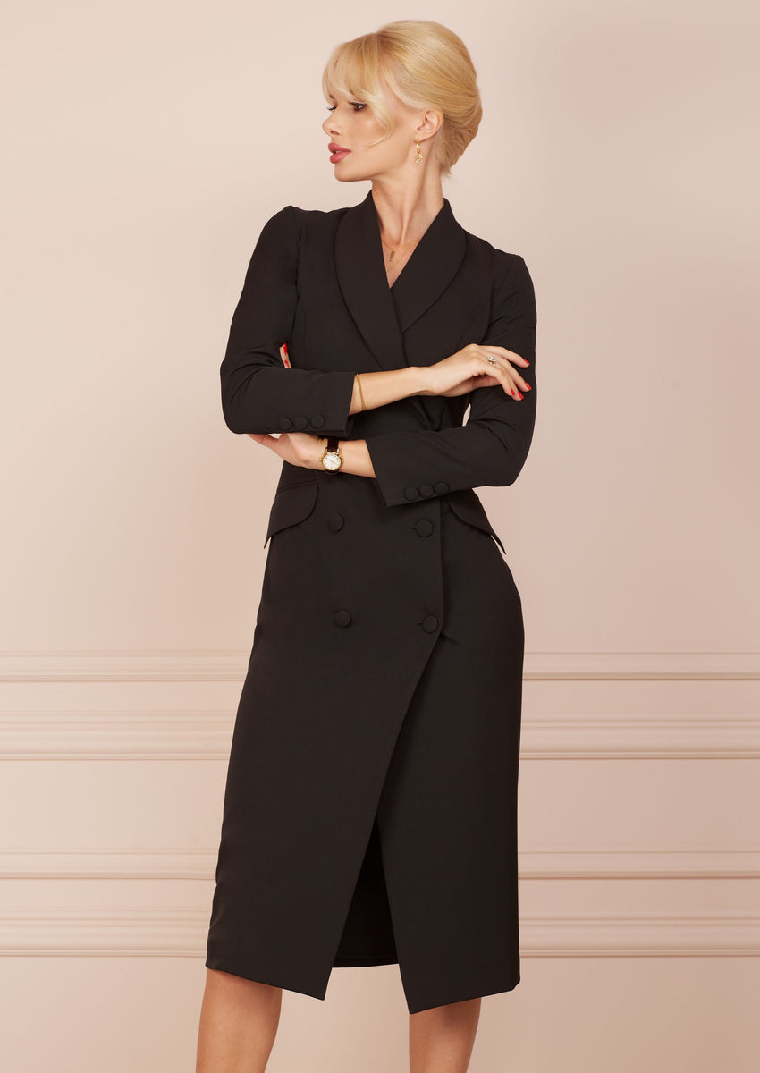 BUSINESS LADY Black Blazer Dress