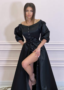 DUCHESS Black Long Dress