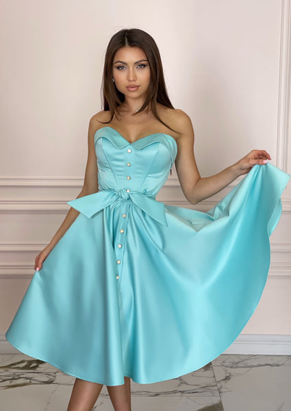 LADY MALLINY AQUA Blue Dress