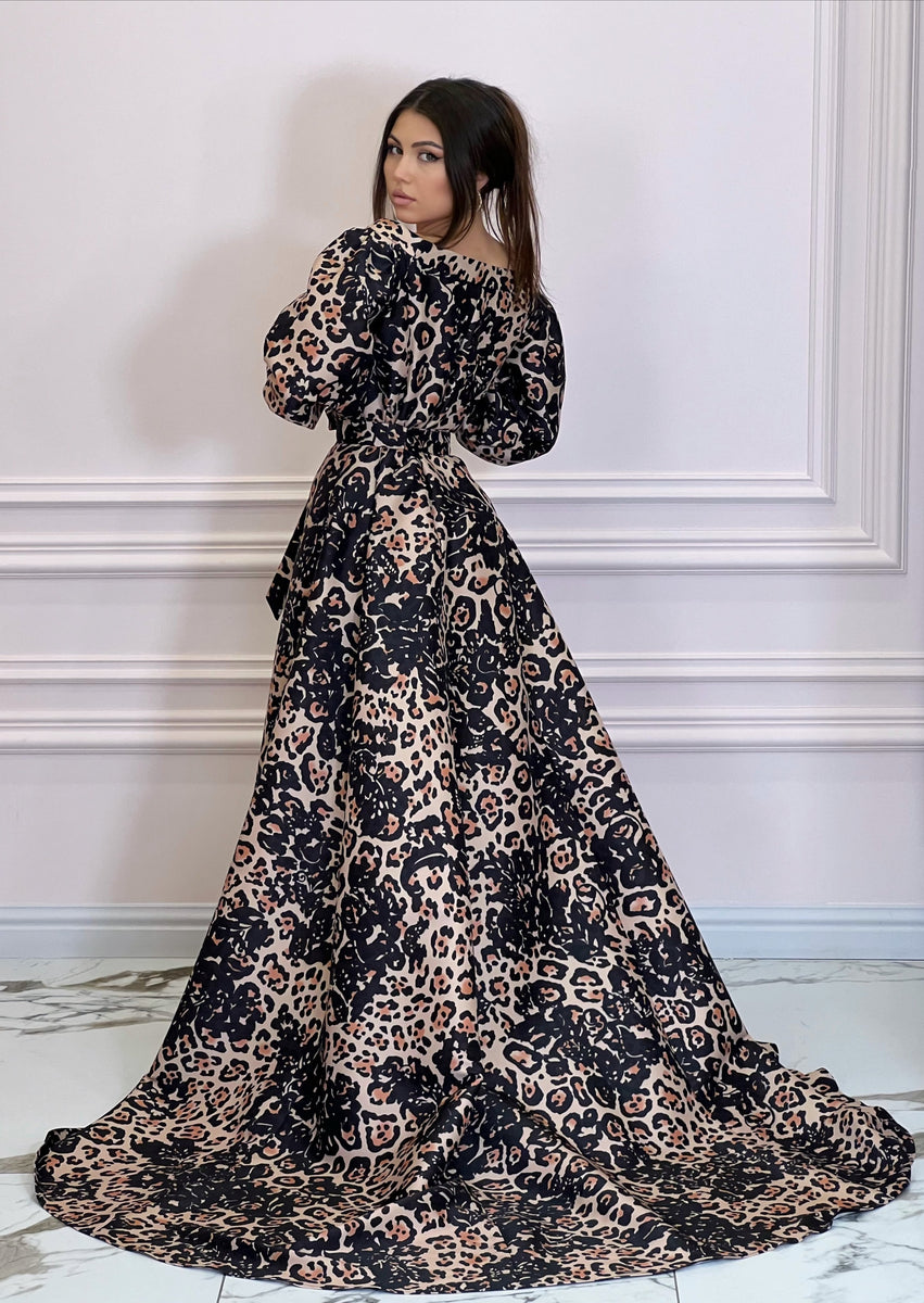 DUCHESS Leopard Print Long Dress