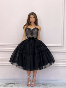 Black Tulle & Lace Dress
