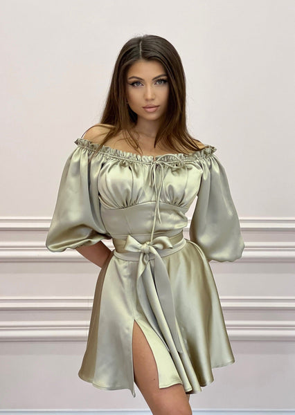 The MUSE Golden Olive Dress