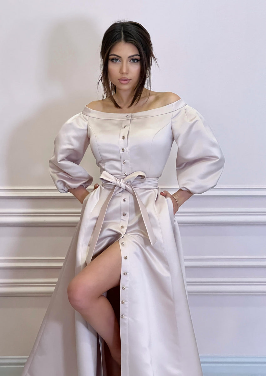 DUCHESS Pearl Beige Long Dress